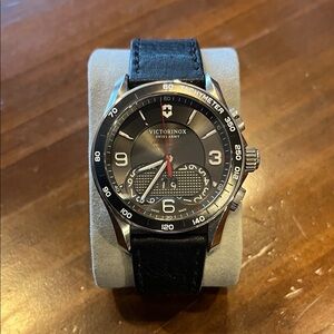 Victorinox Black and Silver Chronograph Watch